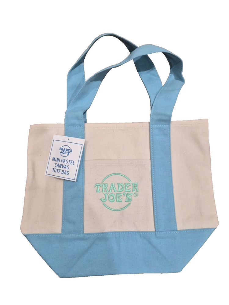 FREE SHIPPING] Trader Joe’s PASTEL Mini Tote Bags (BLUE) LIMITED and BRAND NEW