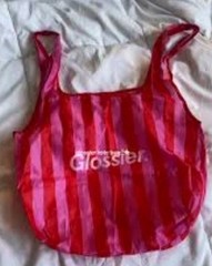 Limited Edition GLOSSIER You Look Good 2023 Tour Tote Bag Pink & Red + Sticker