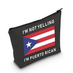 LEVLO Funny Puerto Rico Cosmetic Bags Souvenirs I’m Not Rican+black