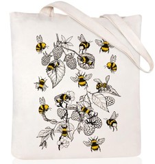 Canvas Tote Bag for Women,Bee Tote Bags with Inner Pocket Totes Gifts For Sho…