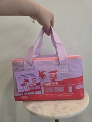 Trader Joe’s 2026 Mini Insulated Tote Floral violet with pink zipper