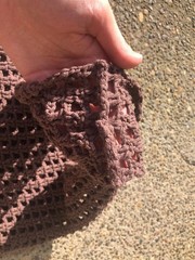 Brown Mesh Tote Bag