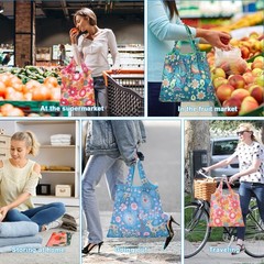 Reusable Foldable Shopping Bags Grocery Totes Machine Washable For Groceries
