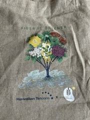 NEW Hawaiian Beige Floral Cotton Reusable Shopping Tote Bag “Fiber Is Greener”