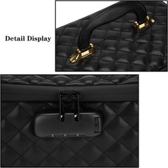 Portable makeup box with Lock, Large Capacity Travel Makeup Case Black
