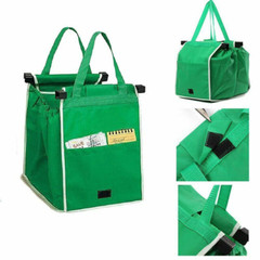 2X Foldable Eco Reusable Grocery Shopping Bag Grab Supermarket Tote Clip to Cart