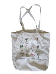 Months of the Year Flowers Canvas Bag Tote 15.5″x15″