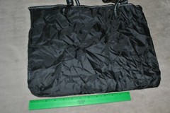 Black Nylon Zippered Fold-Up Shopping Bag, with key ring