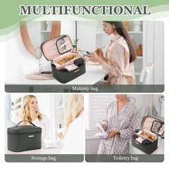 Dajasan Makeup Bag Cosmetic Bag, Travel Large Capacity Green
