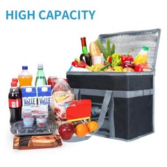 Cooler Bag Large Foldable Reusable Thermal Tote Camping Food Delivery Shopping