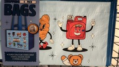 Costco KeepCool Character Reusable Tote Bags 4-Pack Large Shopping Bags New