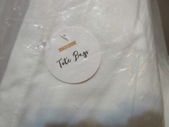 6 Solid white cotton canvas flat tote bags 14.5″ x 13.5″ w/ carry strap handles