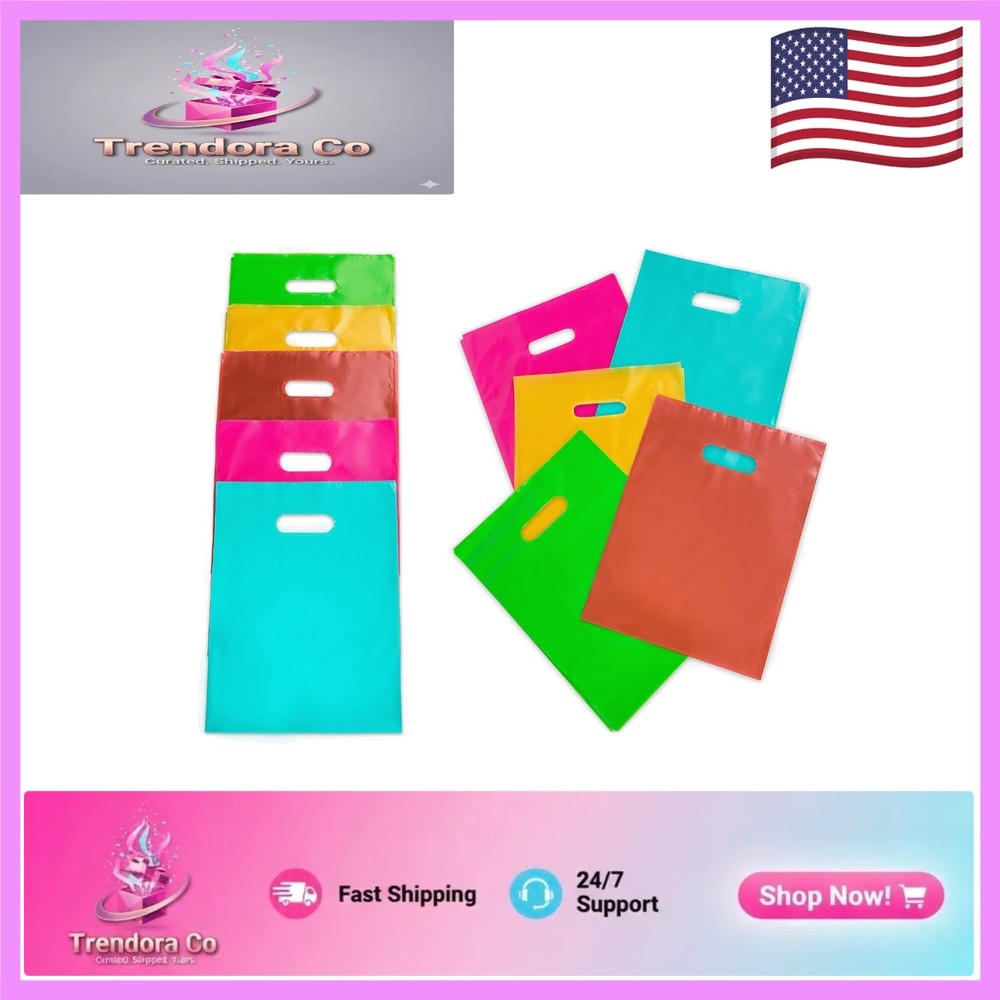 Vibrant 100 Pack 9×12 Glossy Merchandise Bags – Perfect for All Occasions