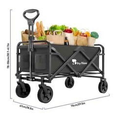 Multifunctional Folding Shopping Cart, Trolley, Height Adjustable & 360° Anti-sk