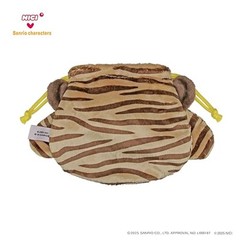 NICI × Sanrio Pompompurin × Tiger Plush Face Pouch Drawstring 22cm Japan