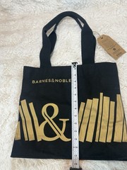 Barnes & Noble Book Store Tote Bag Cotton Black & Gold 13”H X 14”W X 5” Deep NWT