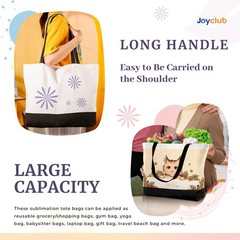 10 Pack Large Canvas Tote Bags Bulk Sublimation Blanks with Long Handle 18.5 …