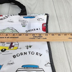 Born to RV Campground Reusable Shopping Bag 14×14 Camping Tent Theme Rving