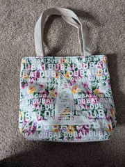 Dubai Floral Multicolor Canvas Medium Tote Bag w/ Zipper, 10in x 8in