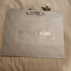 Nordstrom Holiday Paper Bag Silver Grey Star 16 x 13 x 6 inches 2024