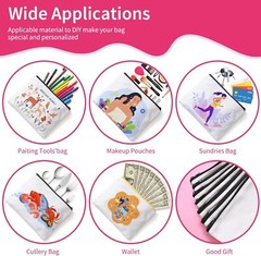 24Pcs Sublimation Blank Canvas Makeup Bags, AMADAILY Bulk 7.87 x 5.7 Inch 24