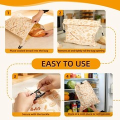 2 Pack Beeswax Bread Bags for Sourdough Homemade Bread, Large, Apricot