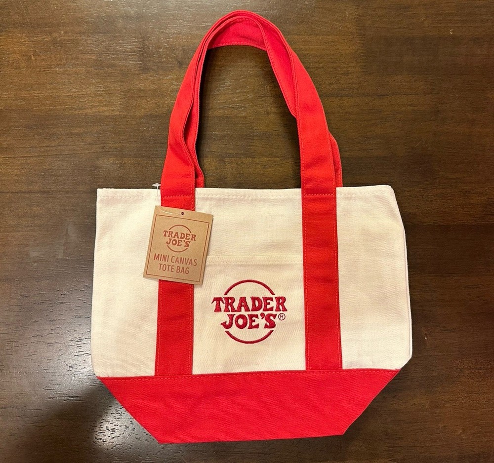 NWT- Trader Joe’s – Holiday 2025 Canvas Mini Tote Bag – Red