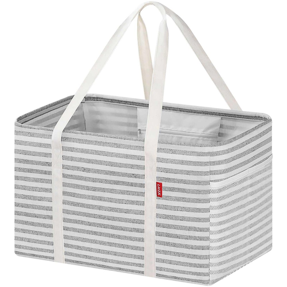 Standing Utility Tote Bag with Metal Wire Frame and the Sides Rinforced, Larg…