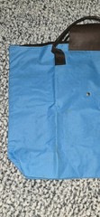 Blue Foldable Nylon Medium Reusable Bag with Snap Closure