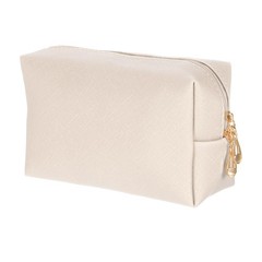 uxcell PU Leather Square Makeup Bag, Waterproof Cosmetic Organizer Bag Gold