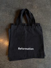 Reformation Black Canvas Foldable Reusable Shopping Bags