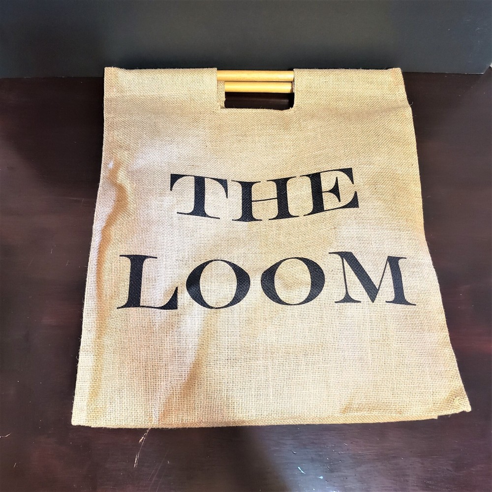 Reusable Tote Burlap wood dowel Handles The Loom Large Shop sustainable Earth