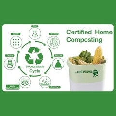 OrangeBio 100% Compostable Compostable Shopping Bags, 200 Count