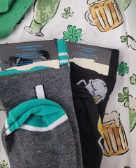 NWT CANVAS TOTE BAG St. Patrick’s Day Graphic Beer Graphics /Men’s Socks/Napkins