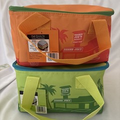 Set of 2 Trader Joe’s Mini Insulated Freezer Tote /Lunch Bag, G & B, O & G. NWTs