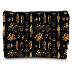 FWSFD Boho Black and Gold Full coverage of retro black-gold suns feathers