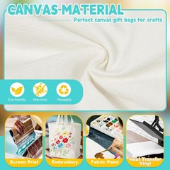 Mini Tote Bag Sublimation Blank Canvas Tote Bags Reusable Grocery Luggage DIY