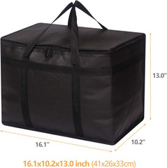 XL Insulated Reusable Grocery Bags with Sturdy Zipper Reinforced Bottom & Handle