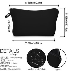 Deanfun Makeup Case Small, 8.65″ X 5.35″ X 0.78″, Solid Black D2-51705