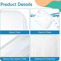 12 Pack Clear Toiletry Bag Portable Travel Bags PVC Cosmetic Bags…
