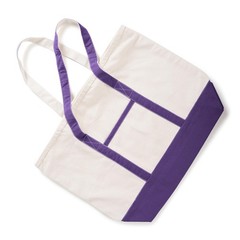 Canvas Tote Bag with Zipper & External Pocket, Cotton Reusable Grocery Shoppi…