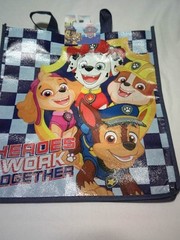 NEW KIDS PAW PATROL NICKELODEON REUSABLE TOTE SHOPPING OVERNIGHT BAG w/ HANDLES