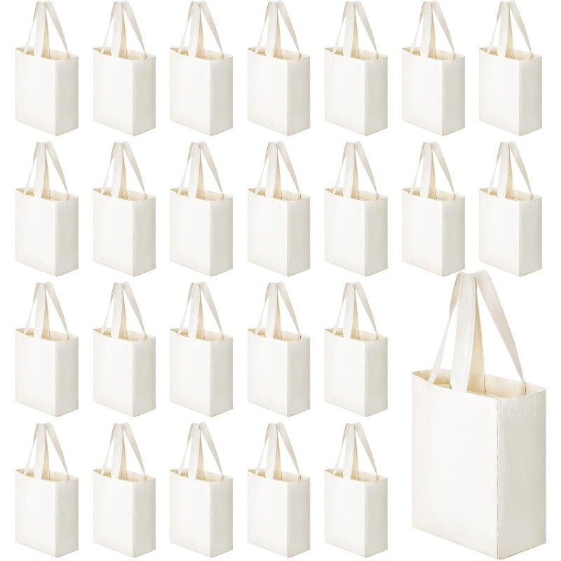 Mini Tote Bag Sublimation Blank Canvas Tote Bags Reusable Grocery Luggage DIY