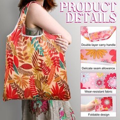 24 PCS Reusable Grocery Bags Foldable Polyester Shopping Bags Multi Color