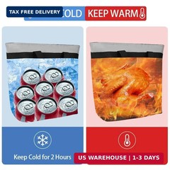Insulated Reusable Tote Bag for Grocery Shopping for Women/Men, Pizza/Food Deliv
