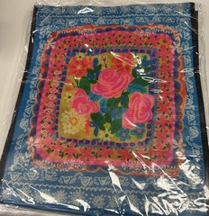 Natural Life Reusable Tote Bag, “Teal Flower Bouquet,” NEW, Large