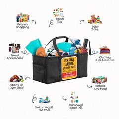 Extra Large Utility Tote Bag – Oversized Collapsible Large Beach Bag, Great f…