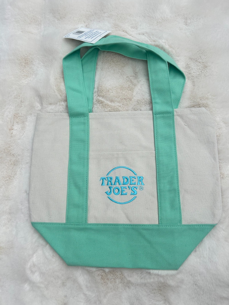 TRADER JOE- BAG MINT GREEN LIMITED EDITION TOTE SHOULDER BAG WITH SIDE POCKET