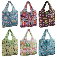 6 Pack Foldable Reusable Shopping Bags Grocery Bags Grocery Tote Bags To Fits In