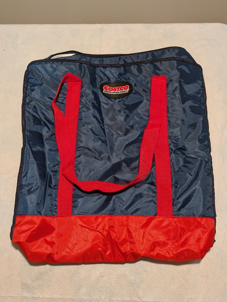 Costco Wholesale Reusable Insulated Thermal Bag. Backpack/Hand Straps. Blue/Red